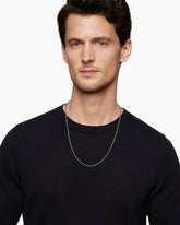 Box Chain Necklace in Sterling Silver with Grey Stainless Steel, 2.7mm